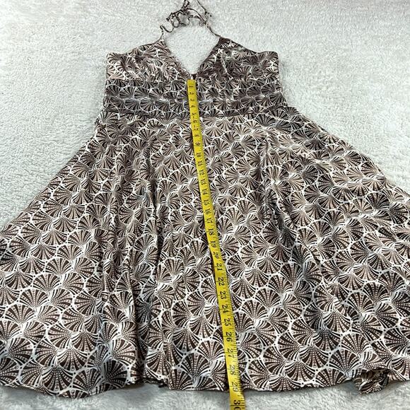 Alyn Paige patterned satin a line cocktail party halter dress, 13 14 - Picture 5 of 9